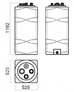 Бак топливный 250 л пластиковый (с обвязкой)